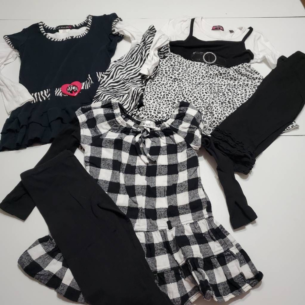 Tempted L.A. Movers BCX Girls Lot‎ Of 3 Blouse And Pant Set Black Stretch Crew 5